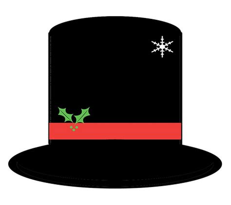 Frosty Snowman Hat Template with a Broom