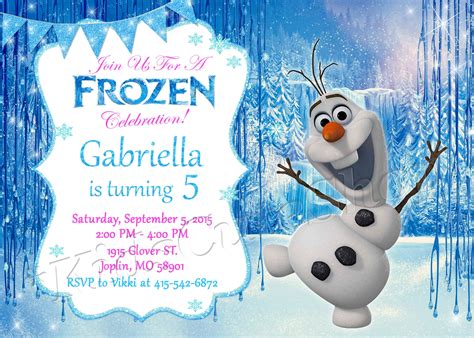 Frozen Birthday Invitation Olaf Design