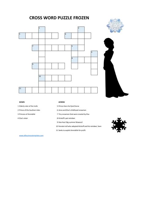 Frozen Crossword Puzzle