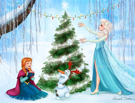 Frozen Elsa and Anna Christmas coloring page