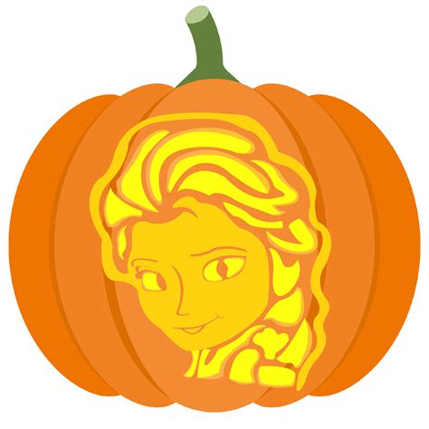 Frozen Elsa Pumpkin Stencil