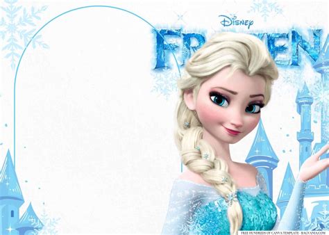 Frozen party invitation template Arendelle scene