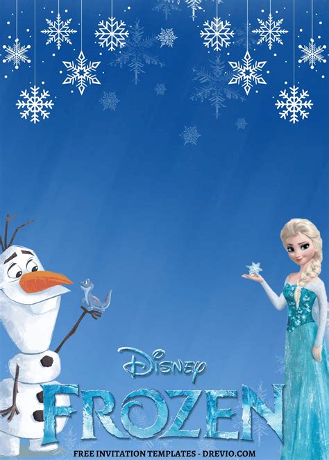 Frozen party invitation template Olaf invitation