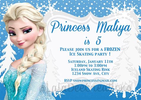 Frozen party invitation template snowflake design