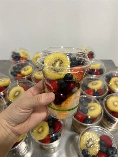 Fruit cup with pineapple and kiwi