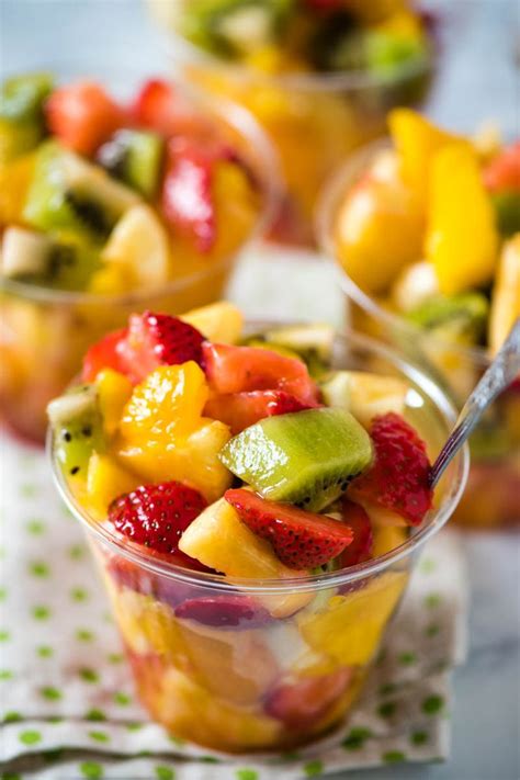 Low-calorie fruit cup with citrus fruits