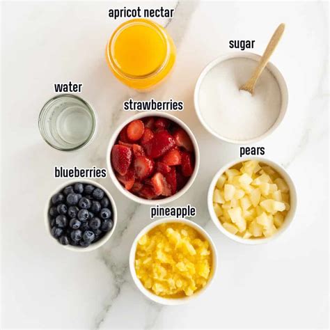 Fruit cup ingredients and preparation methods