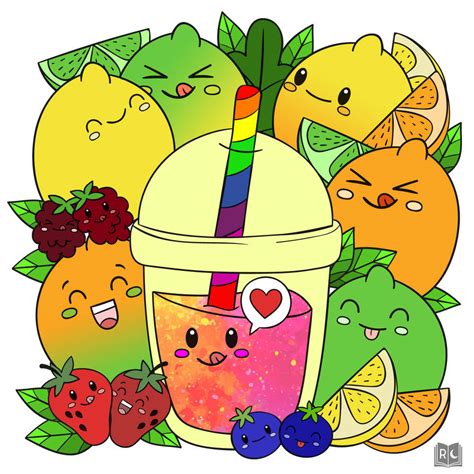 Fruit Smoothie Coloring Page