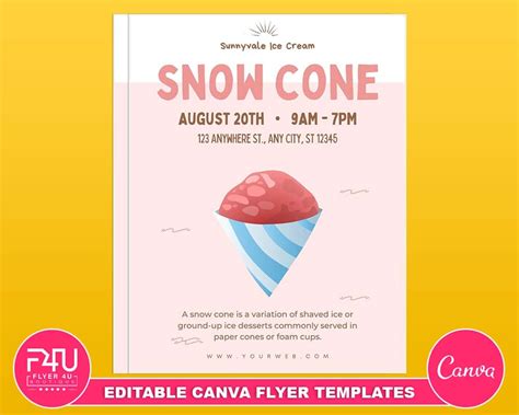 Fruit-tastic Snow Cone Flyer Template Designs