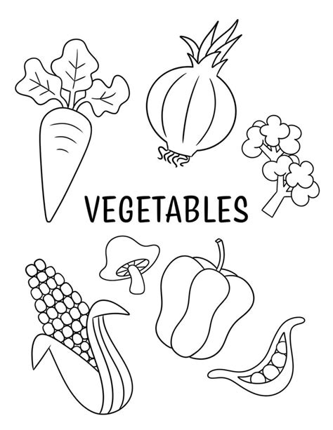 Fruits and vegetables coloring pages