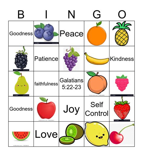 Fruits of the Spirit Bingo