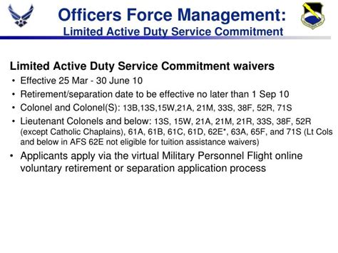 Fulfilling Active Duty Service Commitment