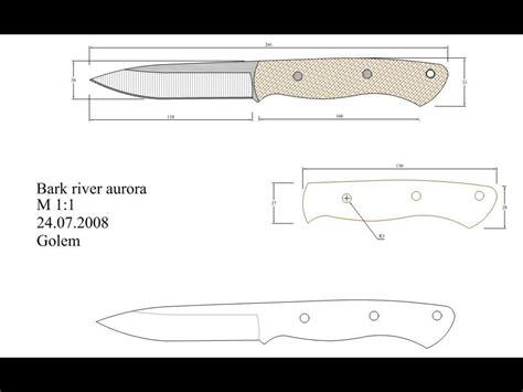 Full-size bushcraft knife template and design guide