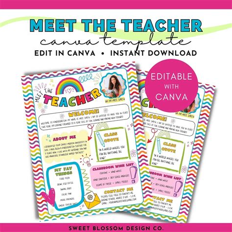 Fun and Colorful Meet the Teacher Template