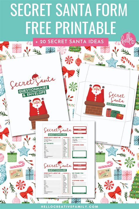 Fun and festive Secret Santa printable