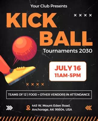 Fun and playful kickball flyer template