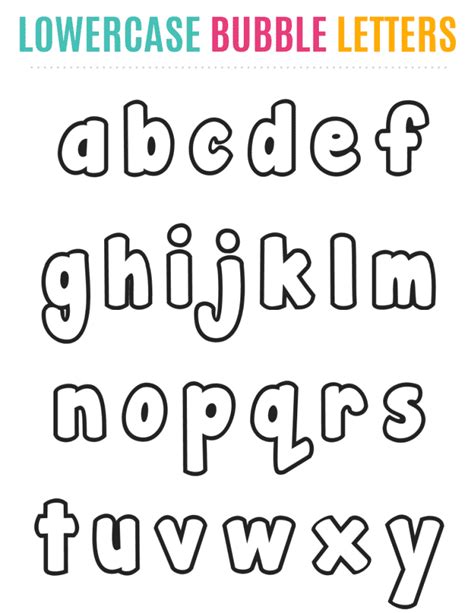 Fun bubble alphabet printables for kids