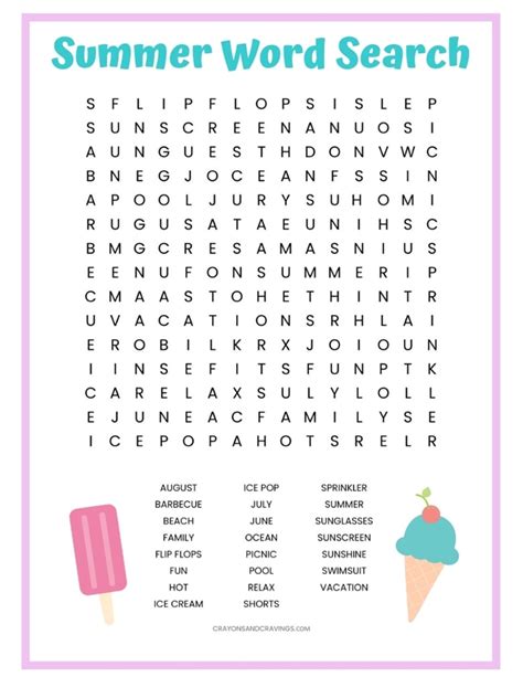 Fun Summer Word Search