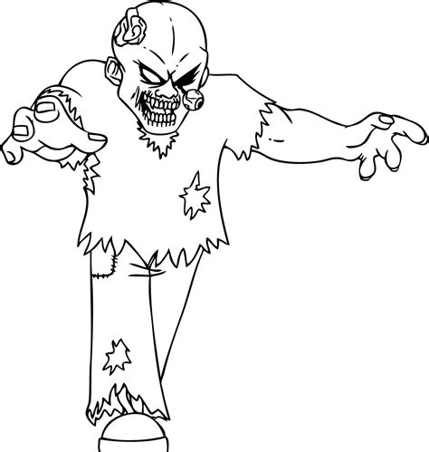 Fun zombie coloring pages for kids