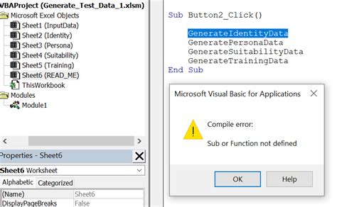 Function not defined error in VBA