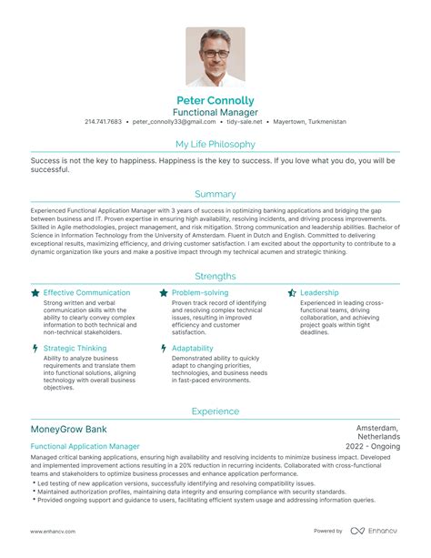 The functional management resume template