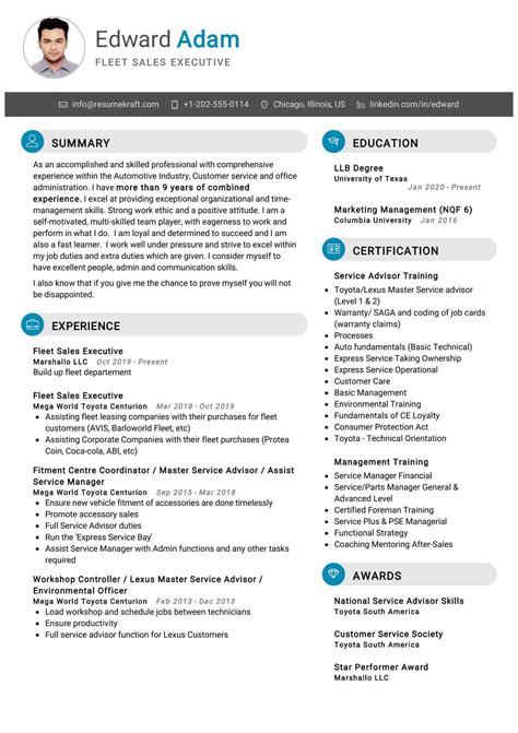 Functional Sales Executive Resume Template