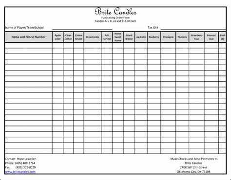 Editable fundraiser order form template 8