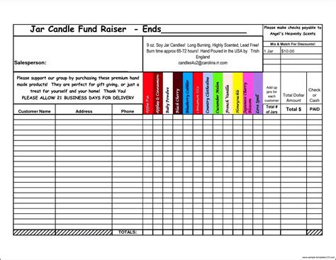 Editable fundraiser order form template 9