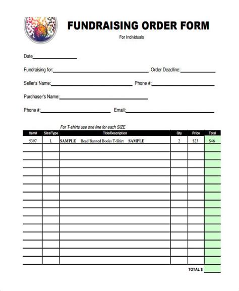 Fundraiser Order Form Template Image 8