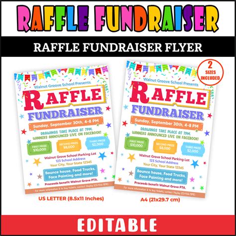 Fundraiser Raffle Flyer Template 1