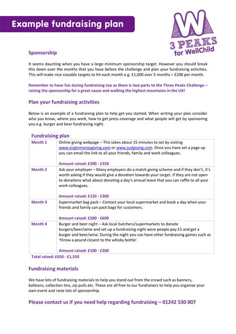 Fundraising plan template