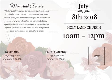 Funeral Announcement Template in Microsoft Word