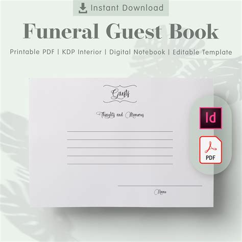 Funeral Guest Book Templates