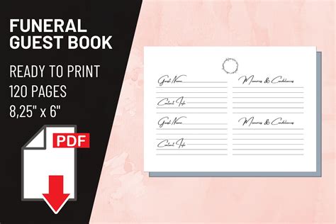 Funeral Guest Book Template Image 9