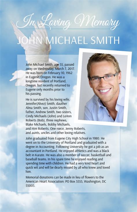 Funeral Home Obituary Templates Design