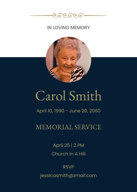 Funeral Invitation Template 6