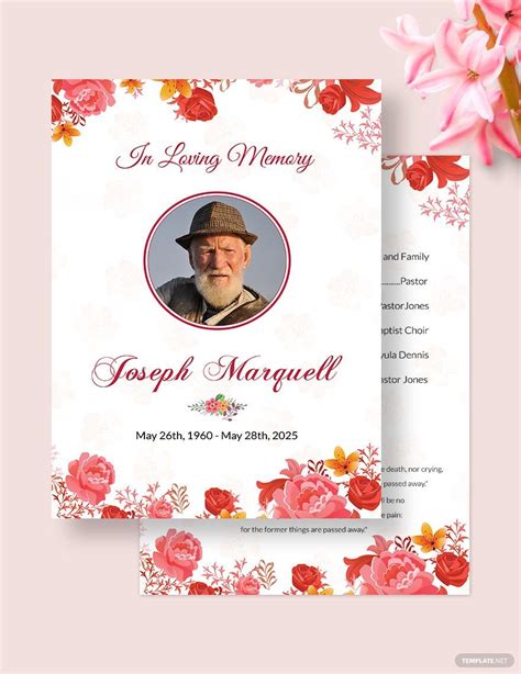 Funeral Pamphlet Template in Word