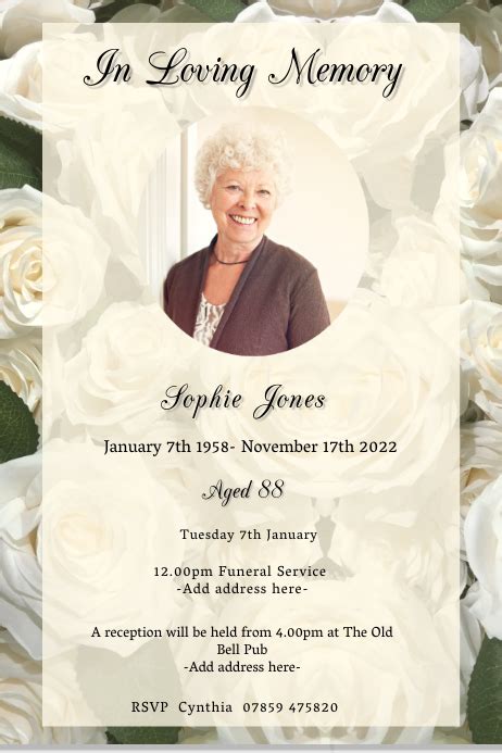 Funeral Poster Template Image 2