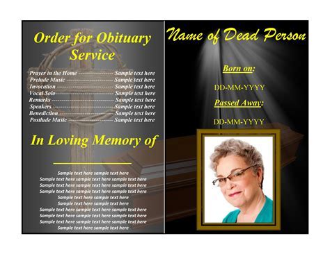 Example of a funeral program