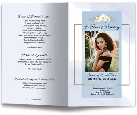 Funeral Program Template Design Ideas