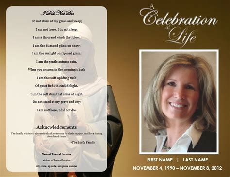 Example of a Memorial Service Program Template