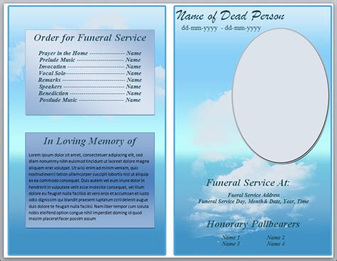 Free Funeral Program Template for Microsoft Word