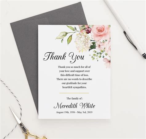 Funeral Thank You Card Inspirational