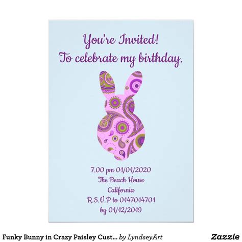 Funky Bunny Invitations