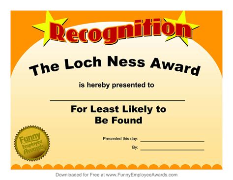 Funny Awards Certificate Templates