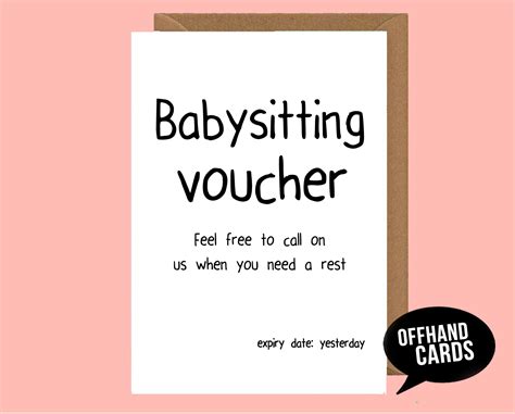 A funny babysitting coupon that reads 'One free night of sleep'