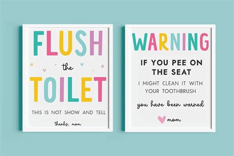 Funny Bathroom Signs for Kids