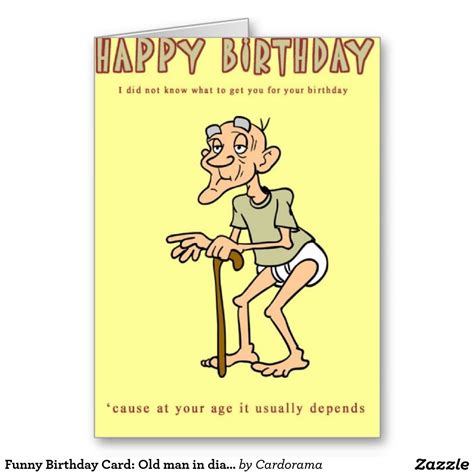 Funny Birthday Card for Men with a Cartoon Character