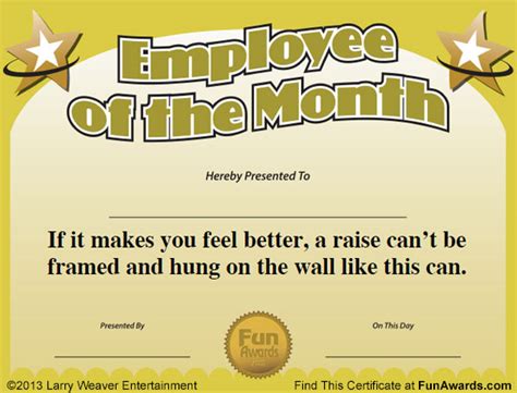 Funny Employee of the Month Template Ideas