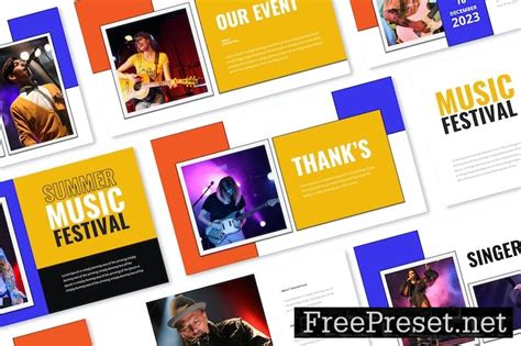 Funny Google Slide Template Music Festival